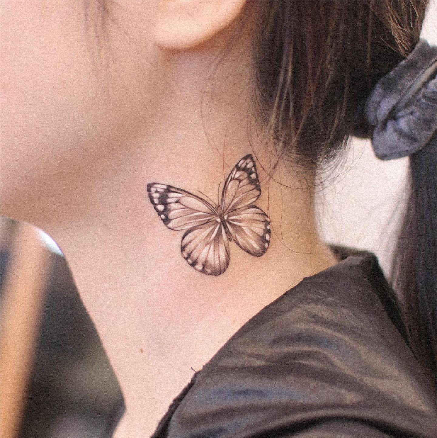 small side neck tattoo designs female 0055