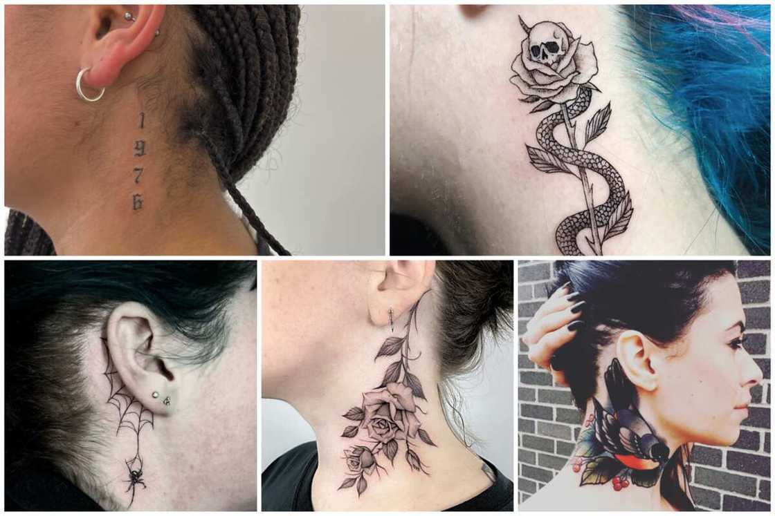 small side neck tattoo designs female 0059