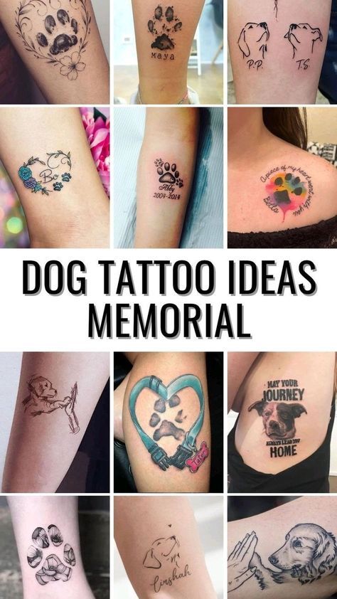 small simple dog memorial tattoo ideas