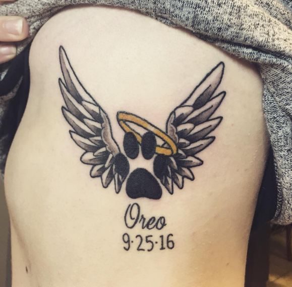 small simple dog memorial tattoo 0023