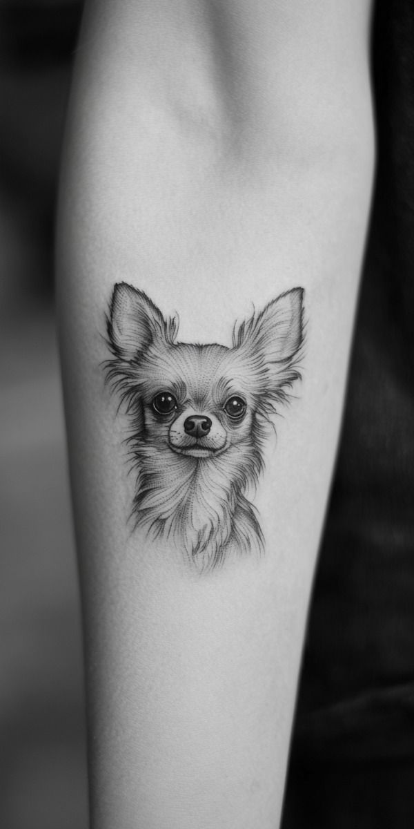 small simple dog memorial tattoo 0028