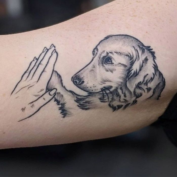 small simple dog memorial tattoo 0046