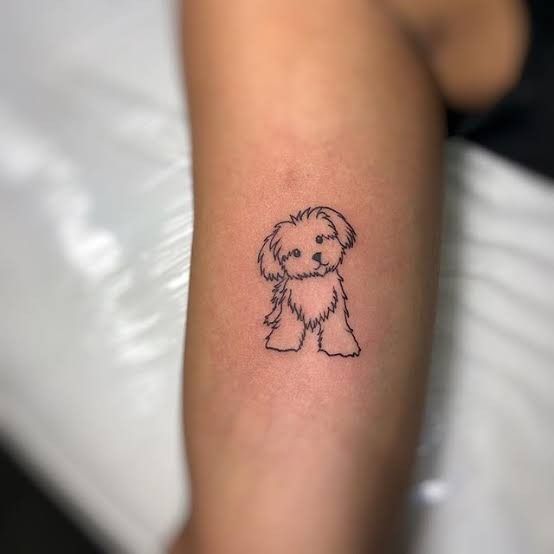 small simple dog memorial tattoo 0054