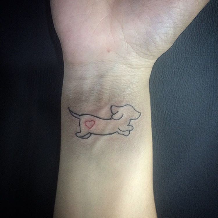 small simple dog memorial tattoo 0058