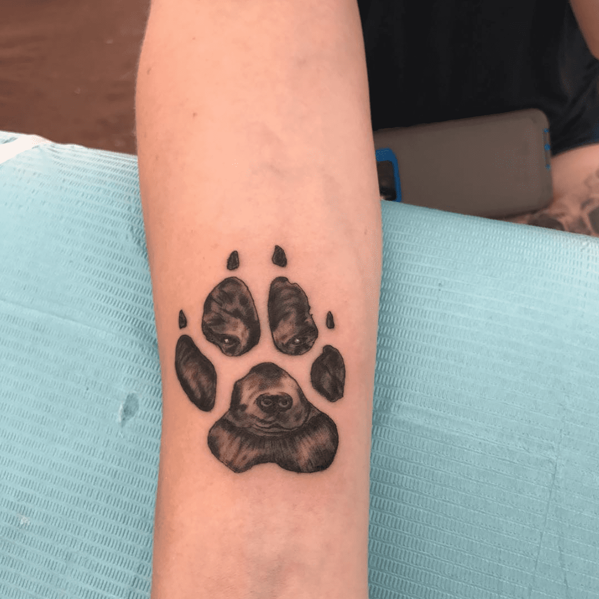 small simple dog memorial tattoo 0068