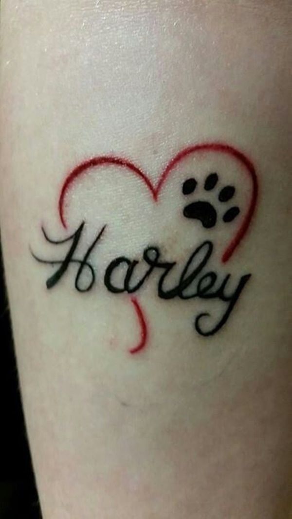 small simple dog memorial tattoo 0075