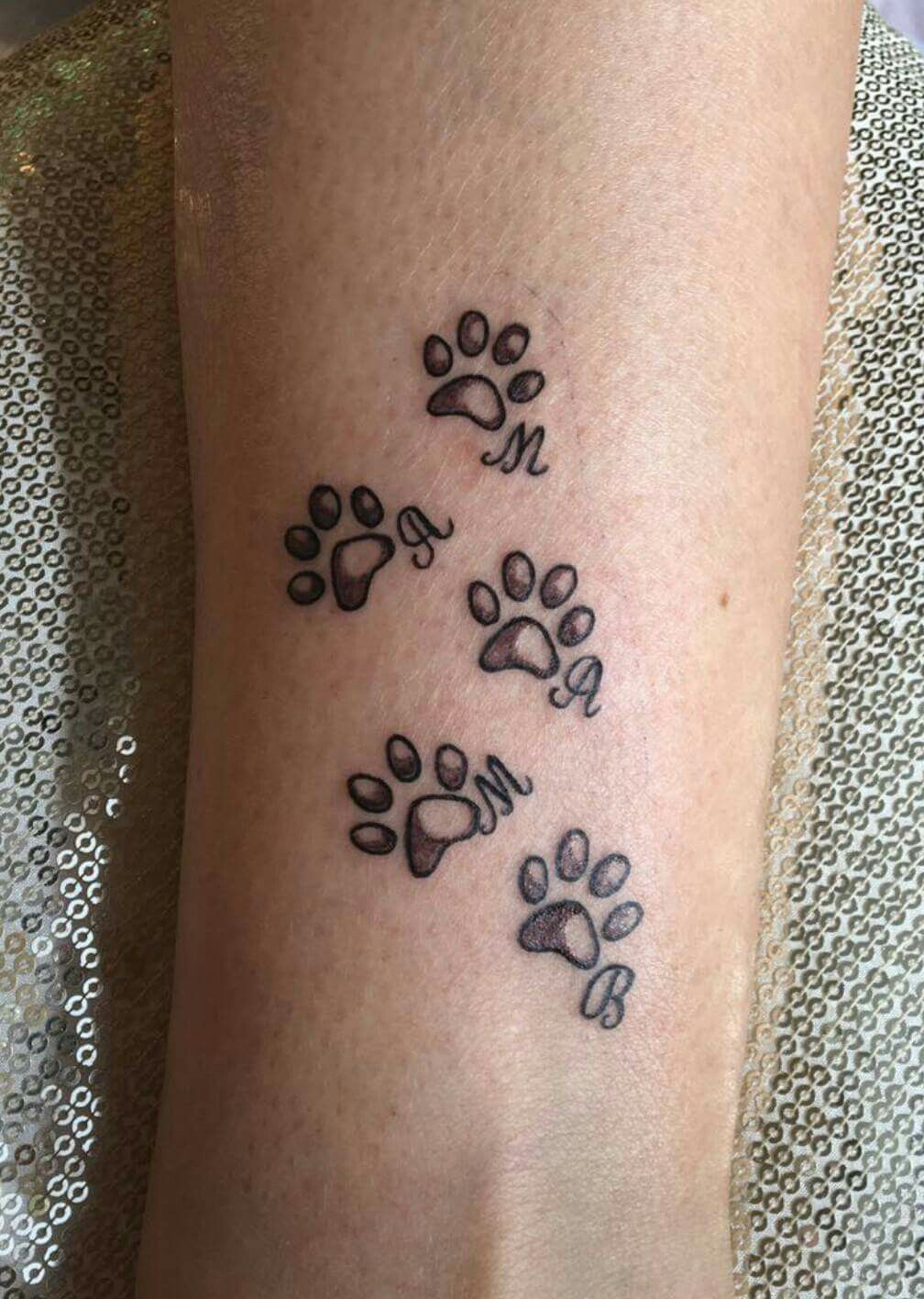 small simple dog memorial tattoo 0099