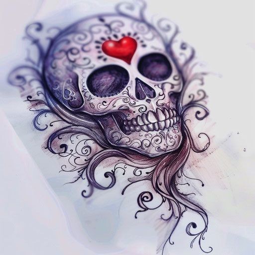 Small sugar skull tattoo 0028