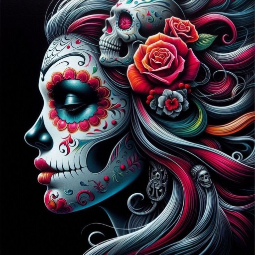 Small sugar skull tattoo 0042