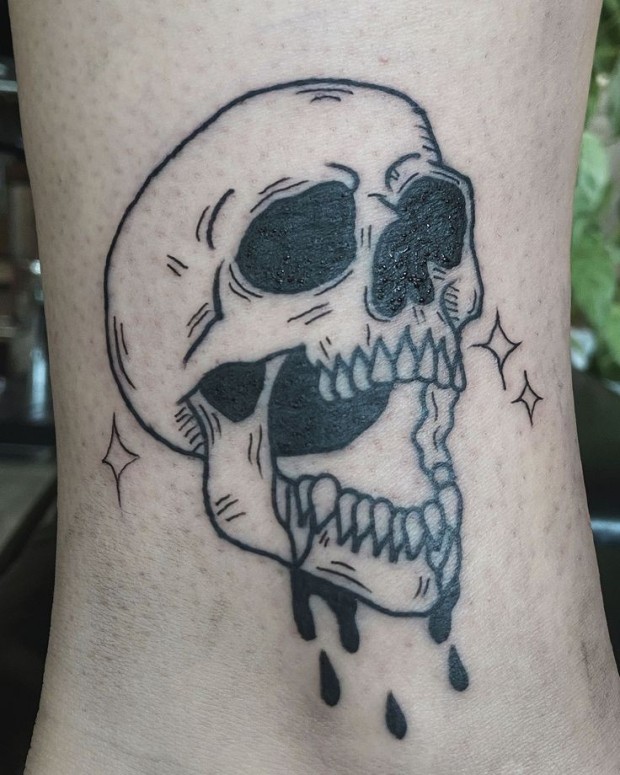 Small sugar skull tattoo 0067