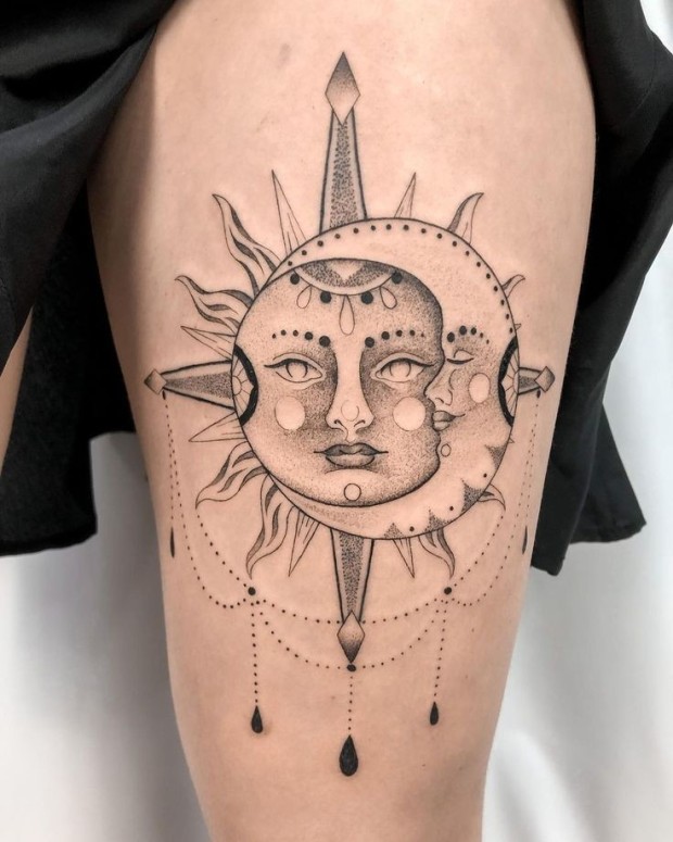 Small sun tattoo 0049