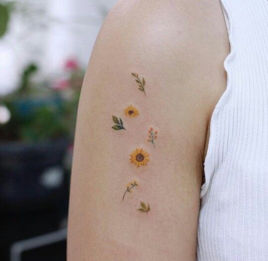 small sunflower tattoo ideas