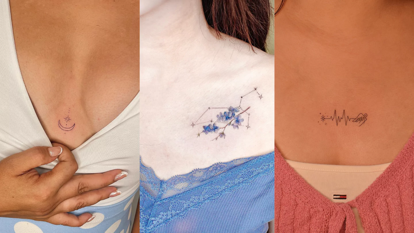 small tattoo on chest girl ideas