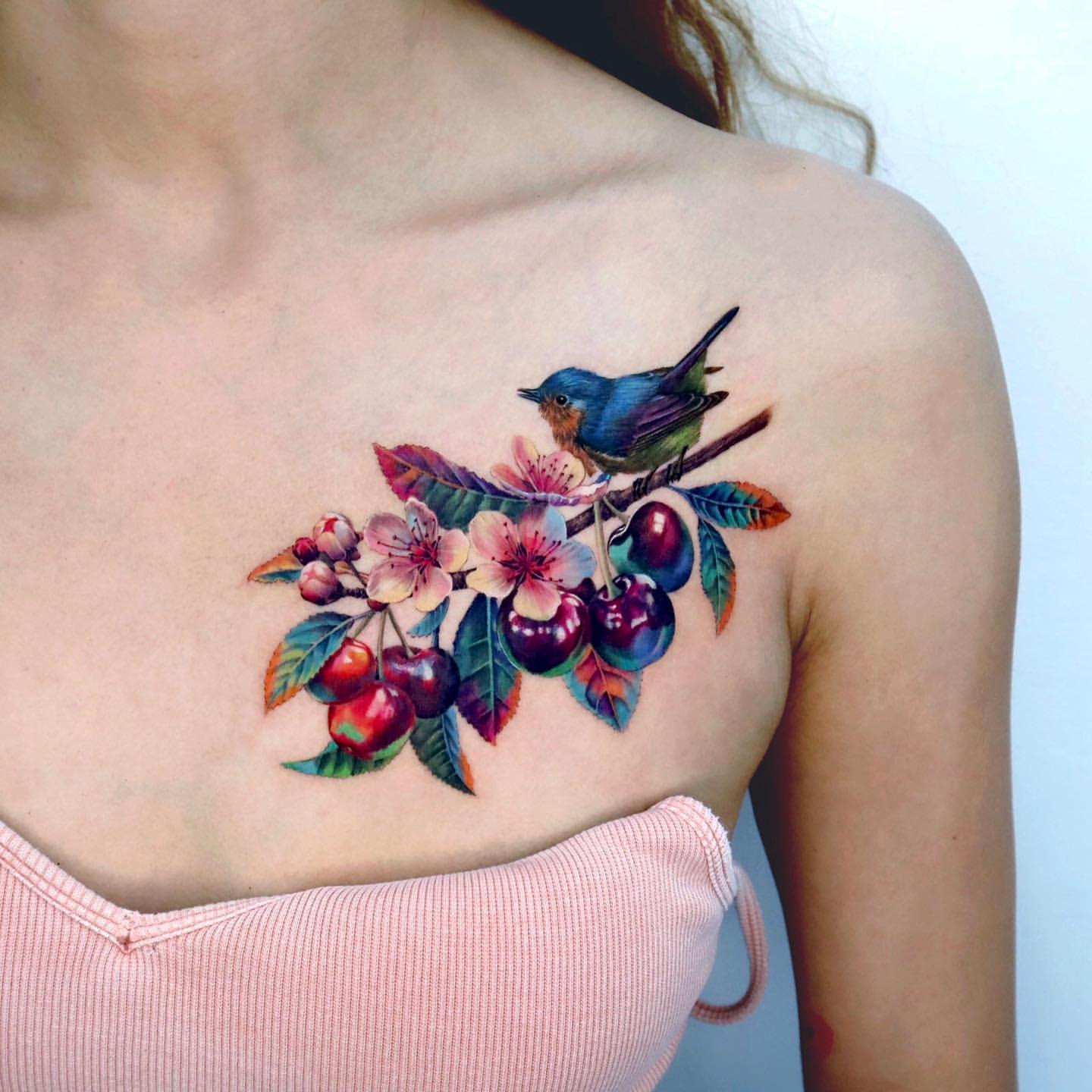 small tattoo on chest girl 0026