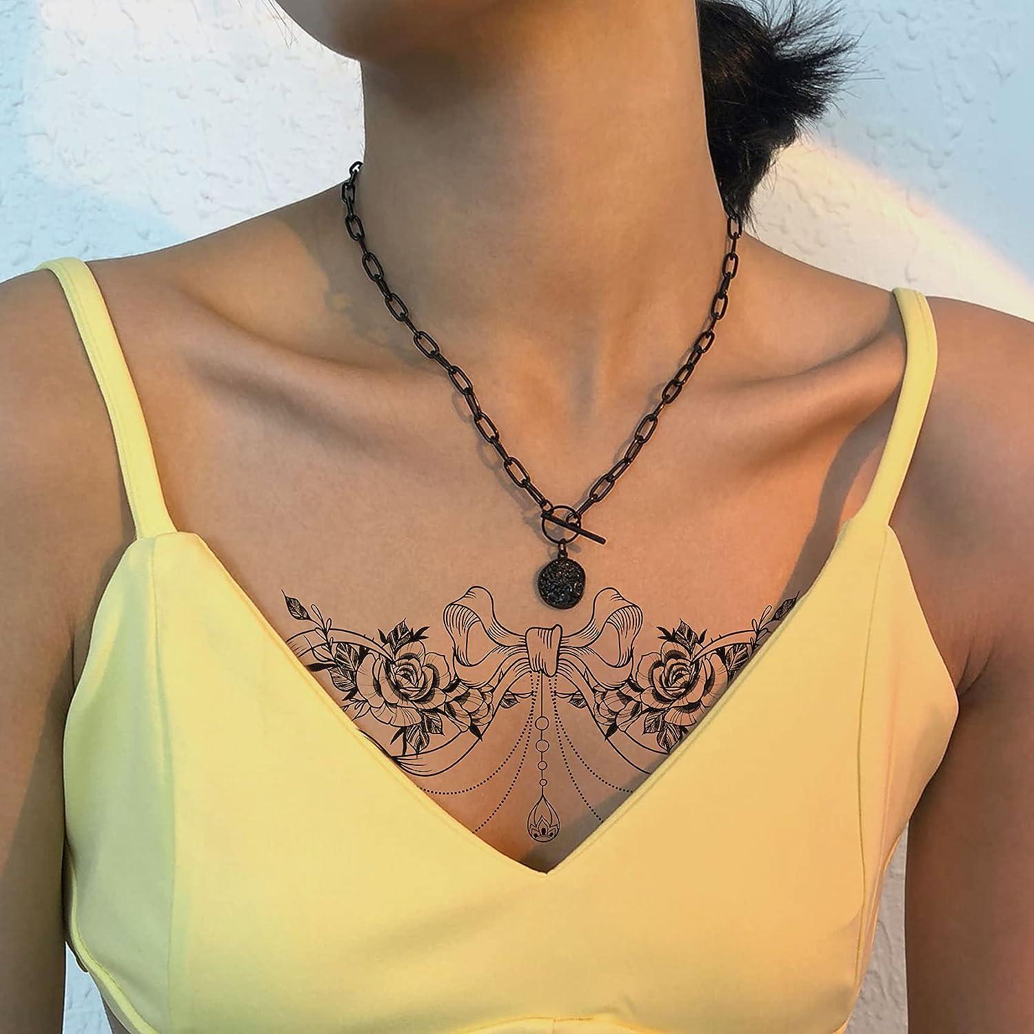 small tattoo on chest girl 0035