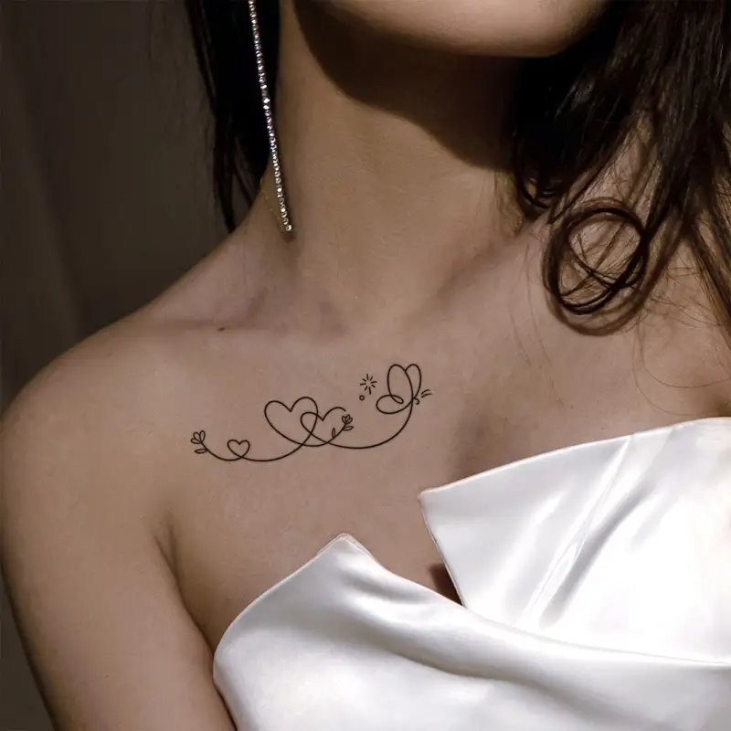 small tattoo on chest girl 0047