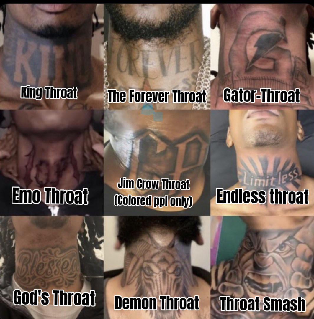 Small throat tattoo designs