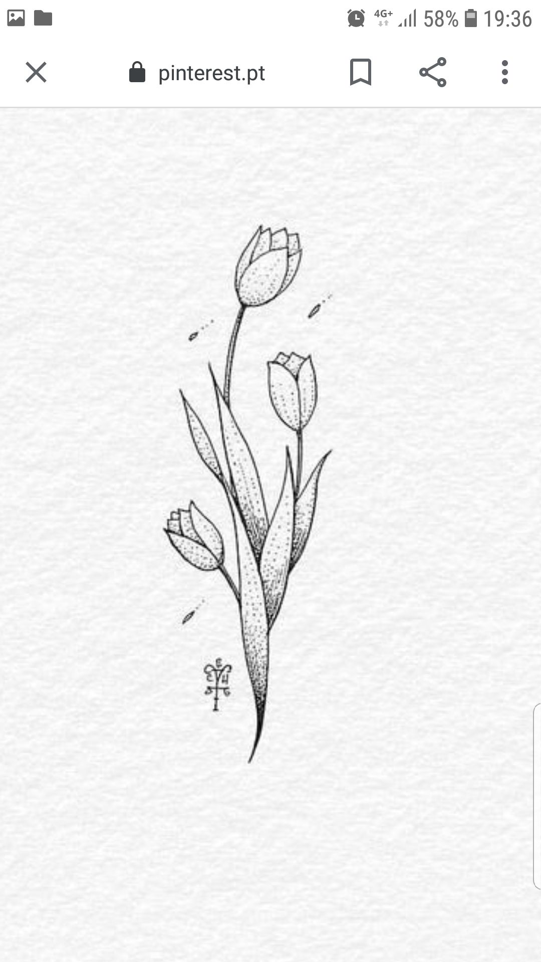 Small tulip tattoo 0023