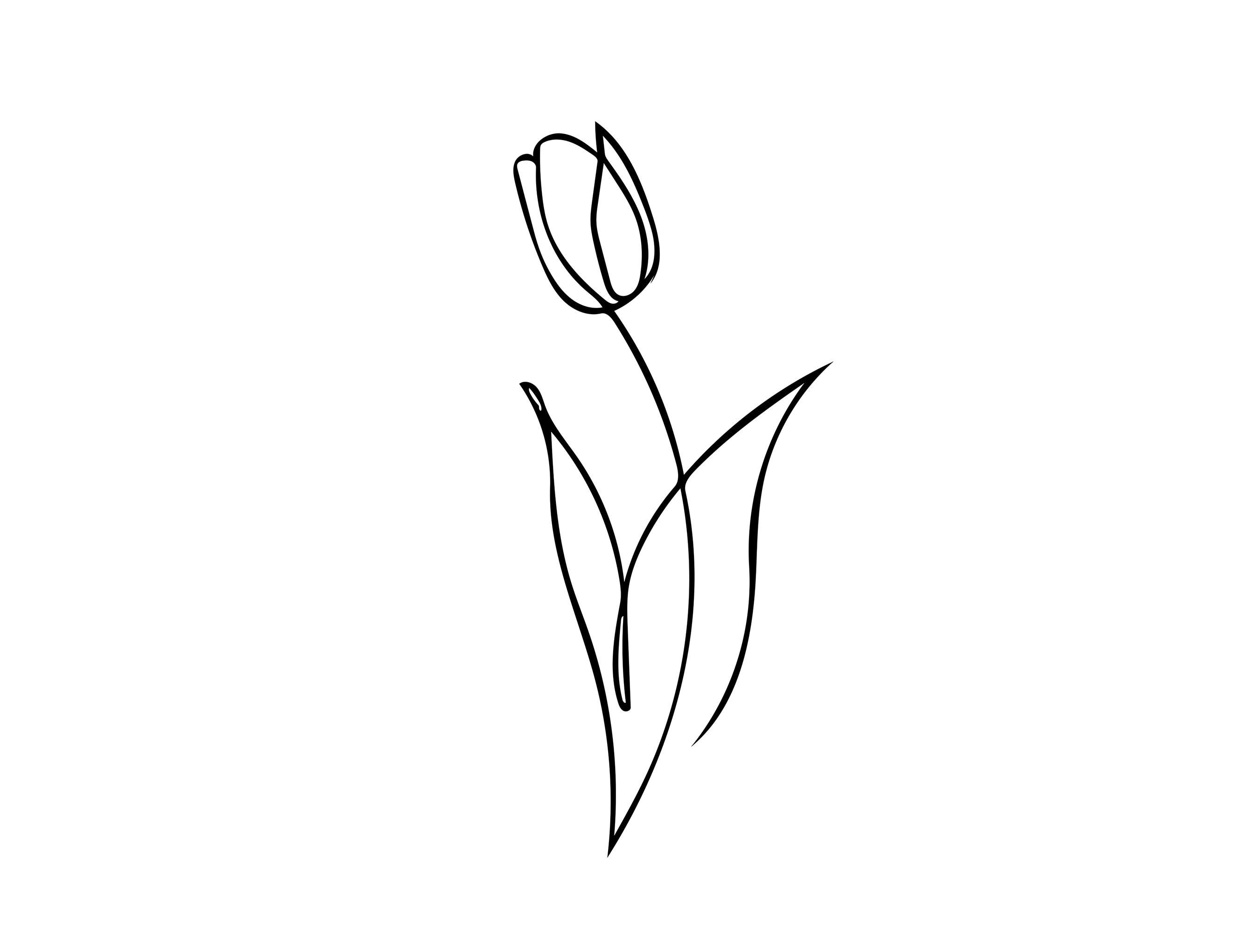 Small tulip tattoo 0037