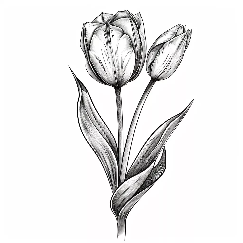 Small tulip tattoo 0044