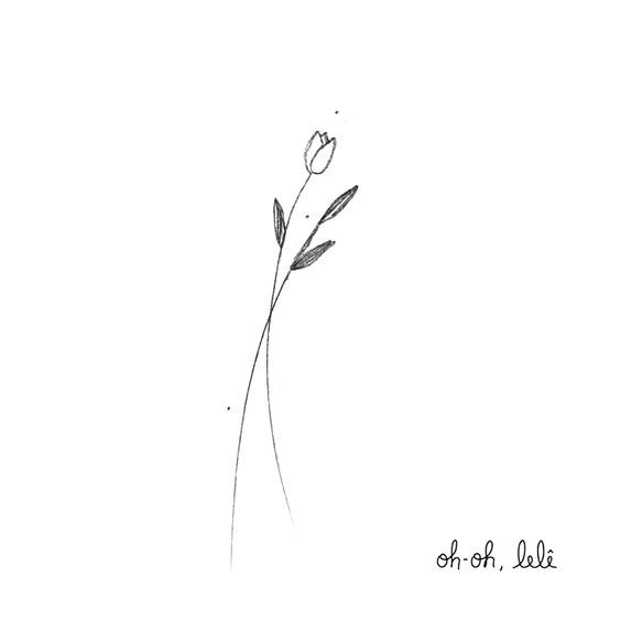 Small tulip tattoo 0055