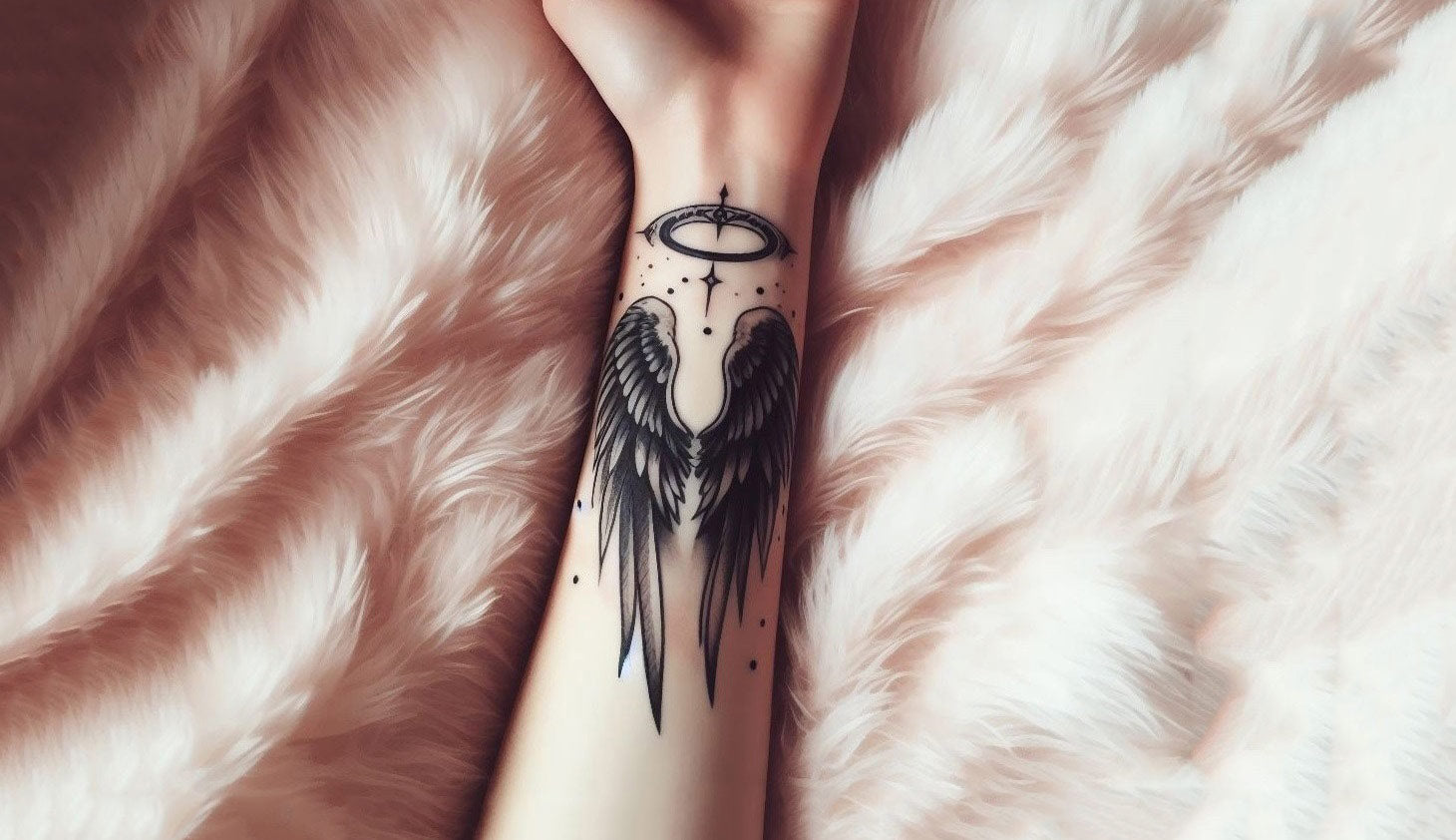 small wing tattoo on forearm 0025