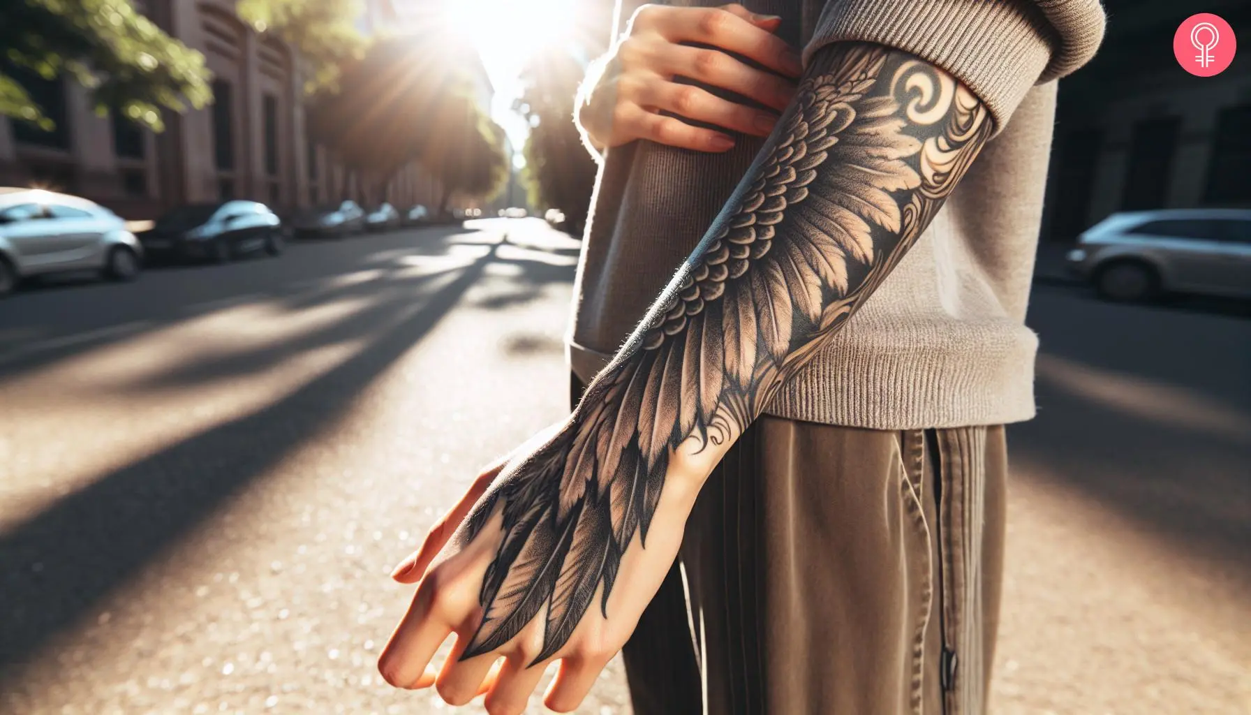 small wing tattoo on forearm 0029