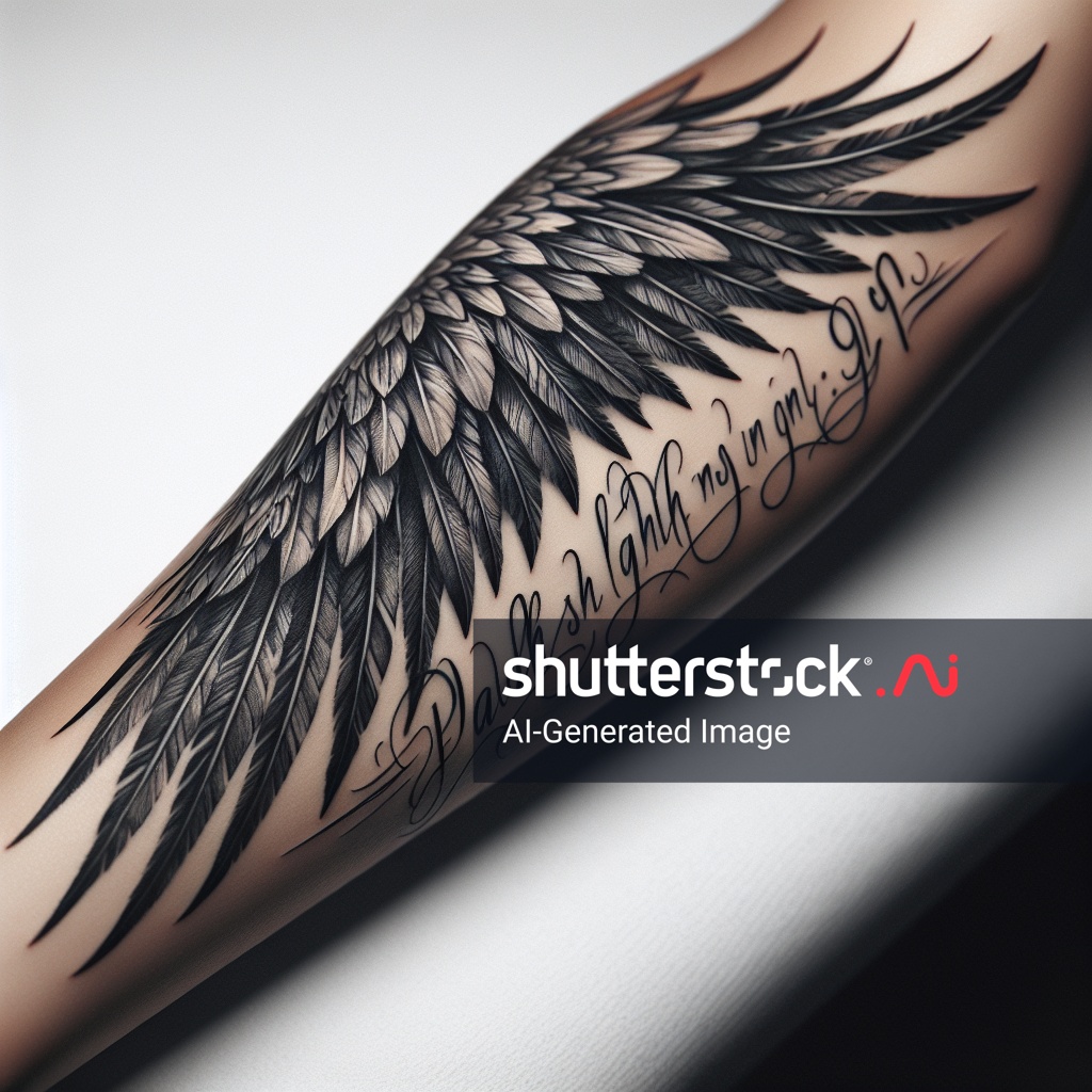 small wing tattoo on forearm 0059