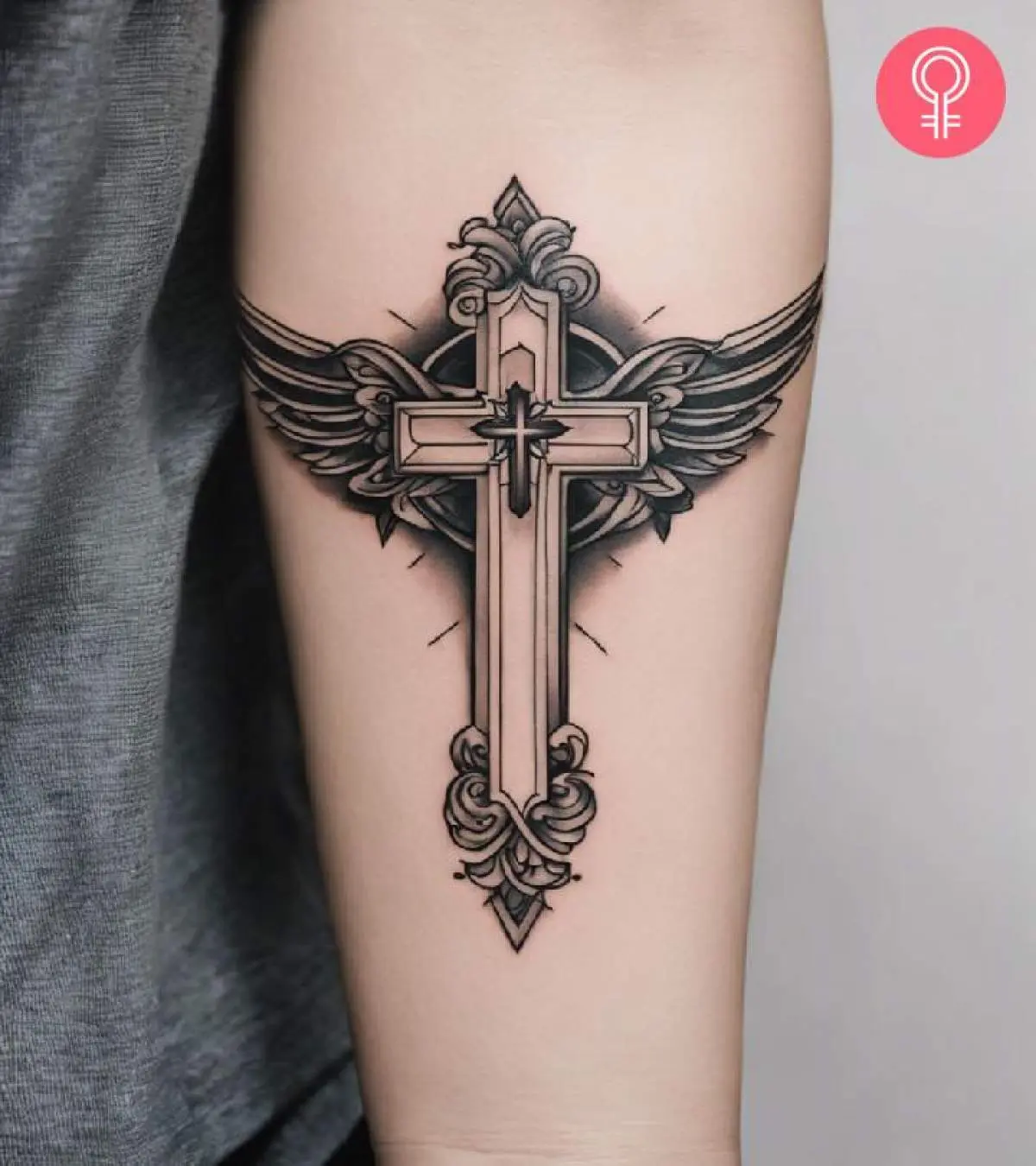 small wing tattoo on forearm 0069