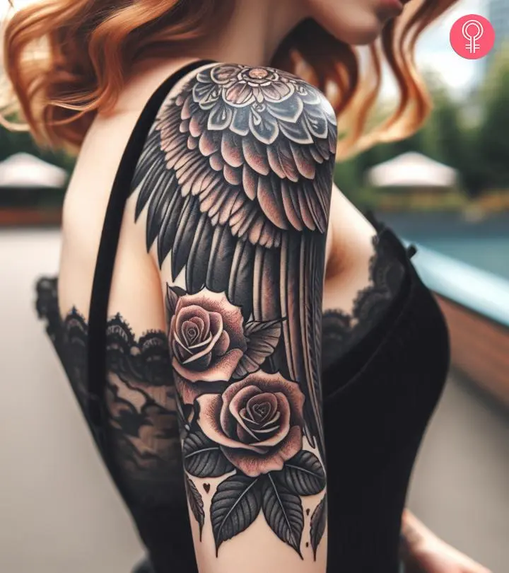 small wing tattoo on forearm 0090