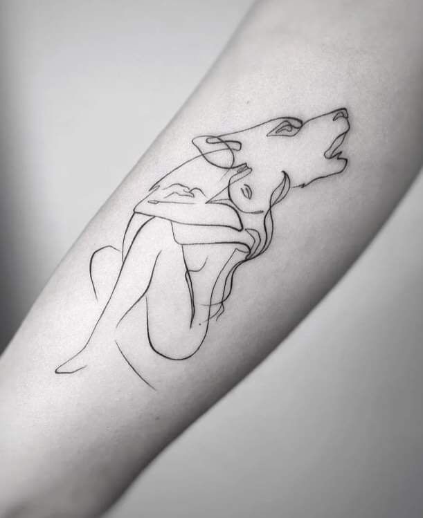 small wolf tattoo 0014