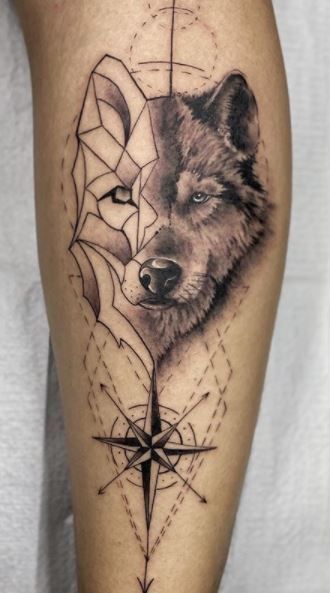 small wolf tattoo 0095