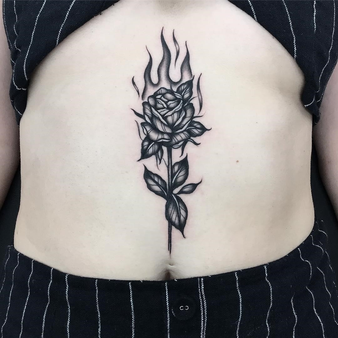 sternum tattoo ideas 0049