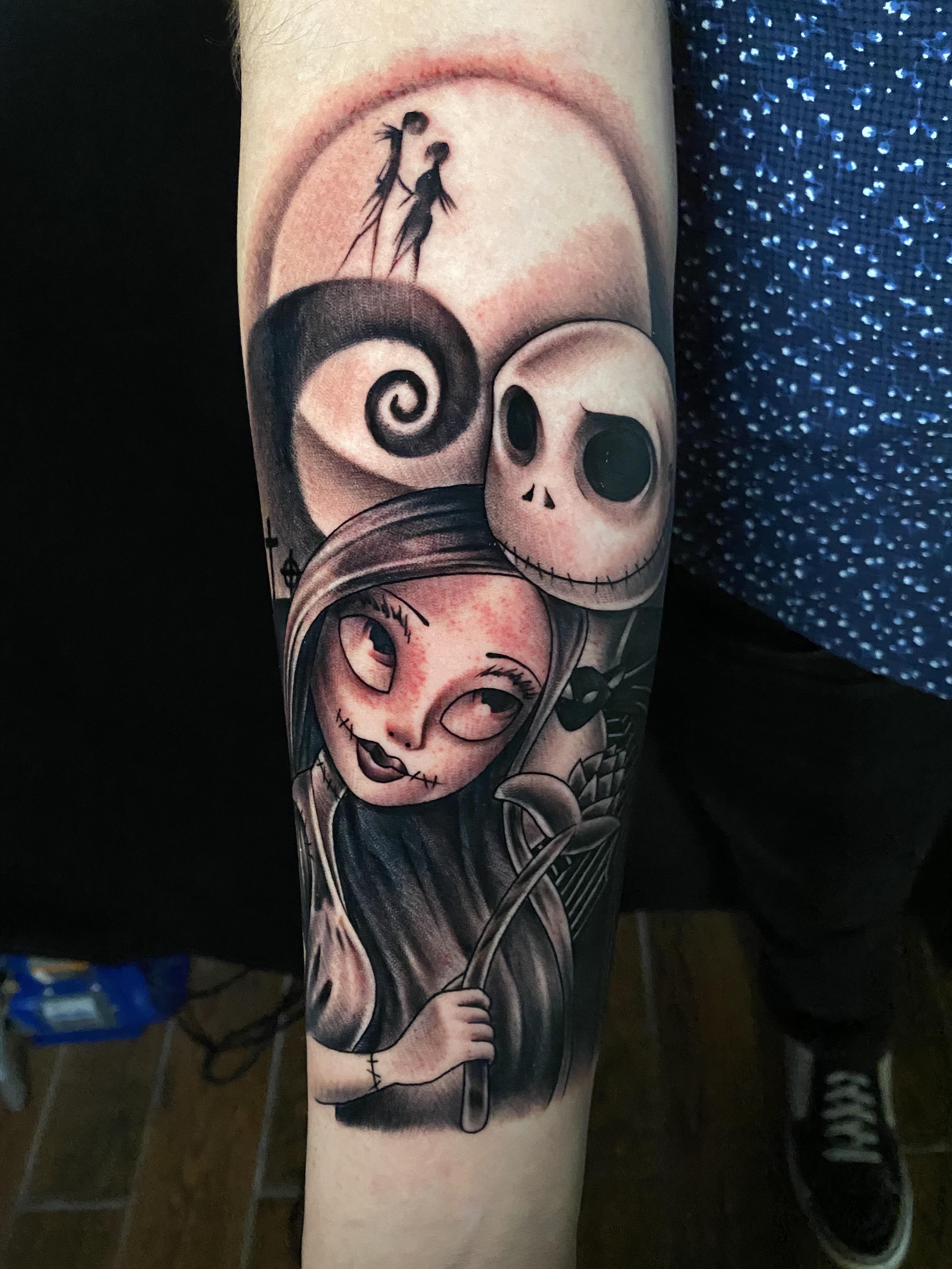 stunning nightmare before christmas tattoo ideas with color