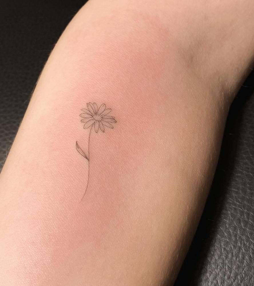 subtle daisy tattoo variations.