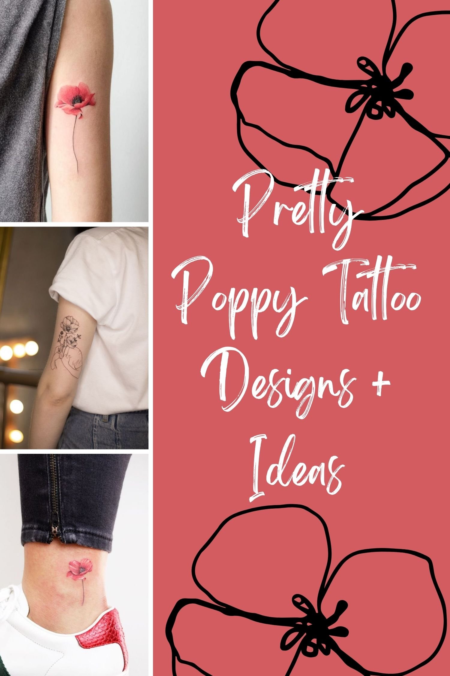 subtle poppy tattoos for small spaces