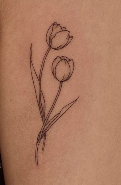 Subtle small tulip tattoo meanings