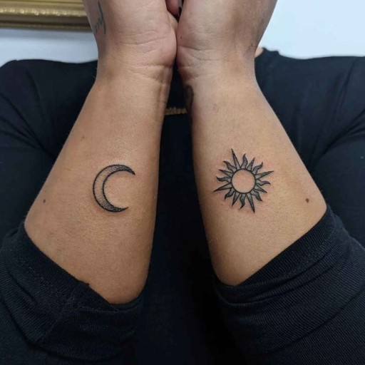 sun and moon small tattoo ideas