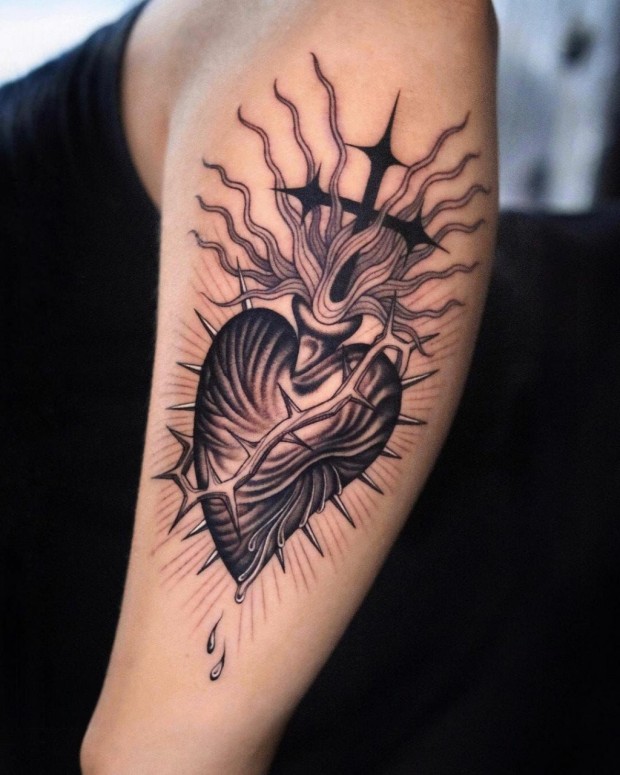 symbolic broken heart tattoo variations