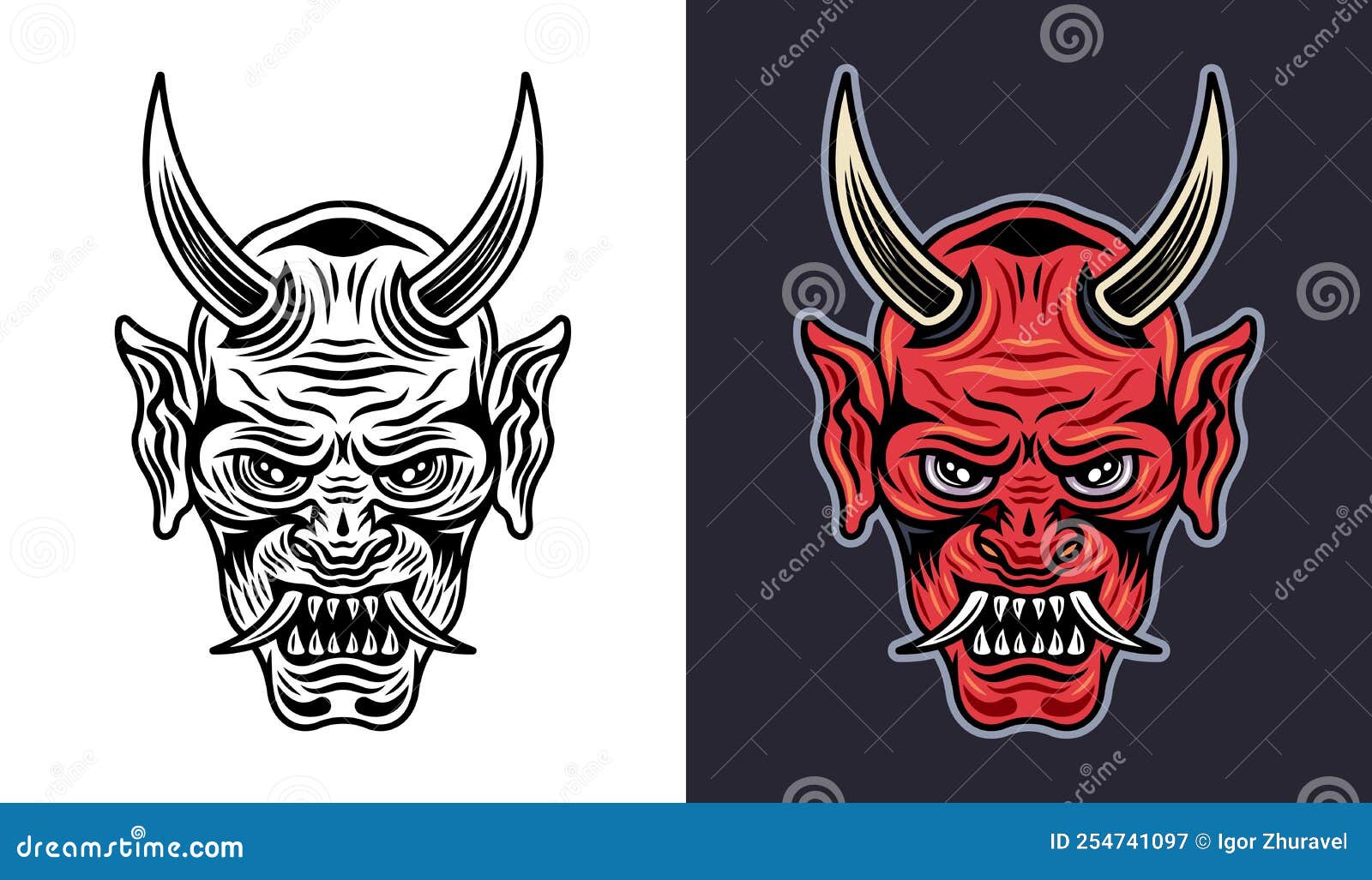 tattoo ideas woman face upside down oni face tattoo 0025