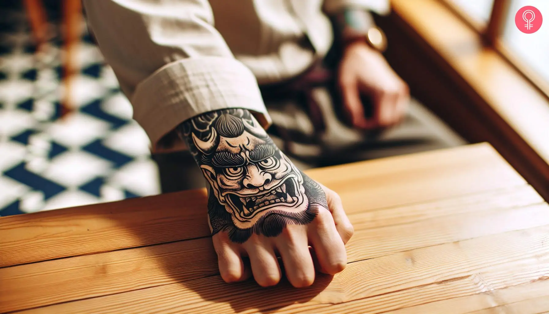 tattoo ideas woman face upside down oni face tattoo 0072