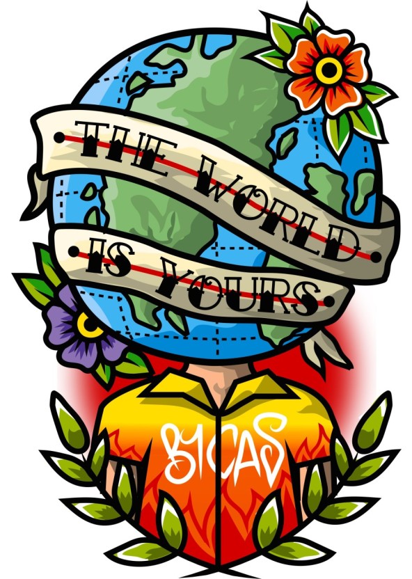 the world is yours tattoo designs in miniature