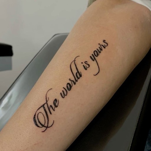 The world is yours tattoo small 0049