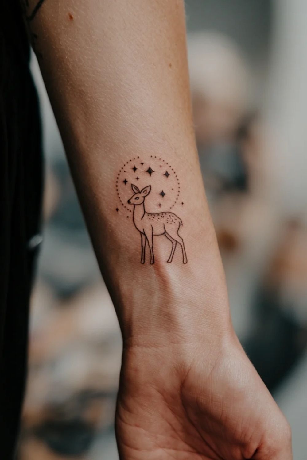 tiny deer tattoo inspiration