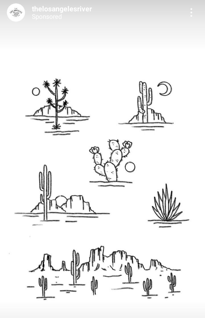 tiny desert scene tattoos