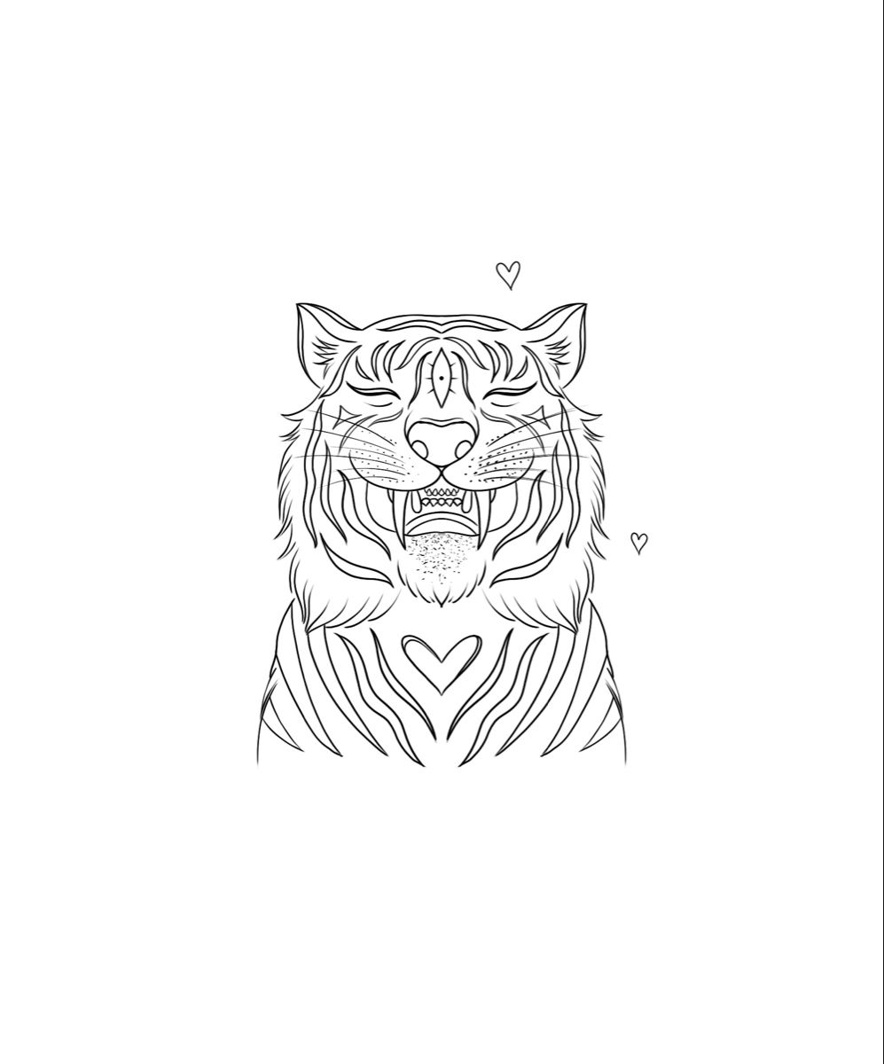 tiny minimalist tiger tattoo concepts