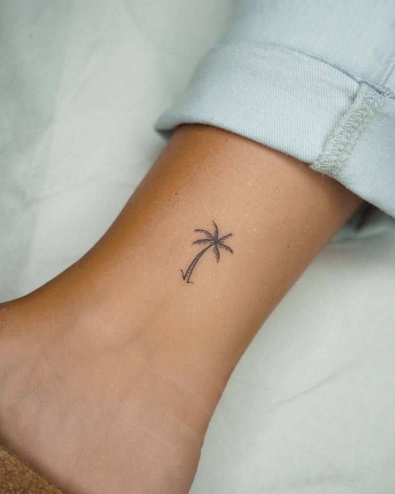 tiny palm tree tattoo inspirations