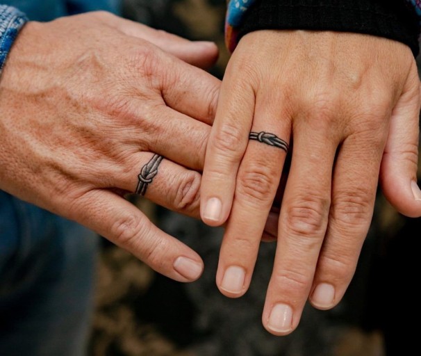 traditional wedding ring tattoo designs.