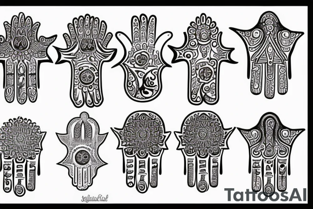 trendy Hamsa tattoo placements.