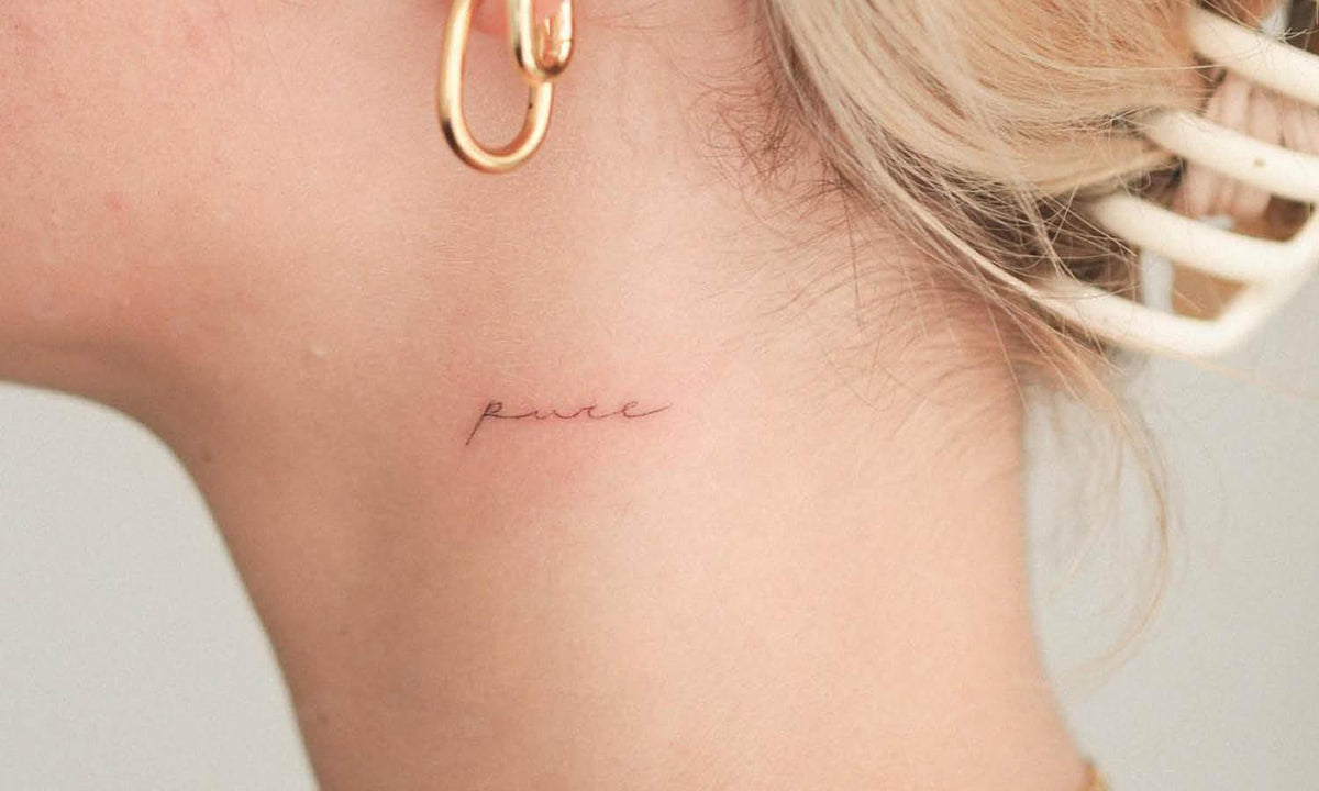 trendy small neck tattoos for women